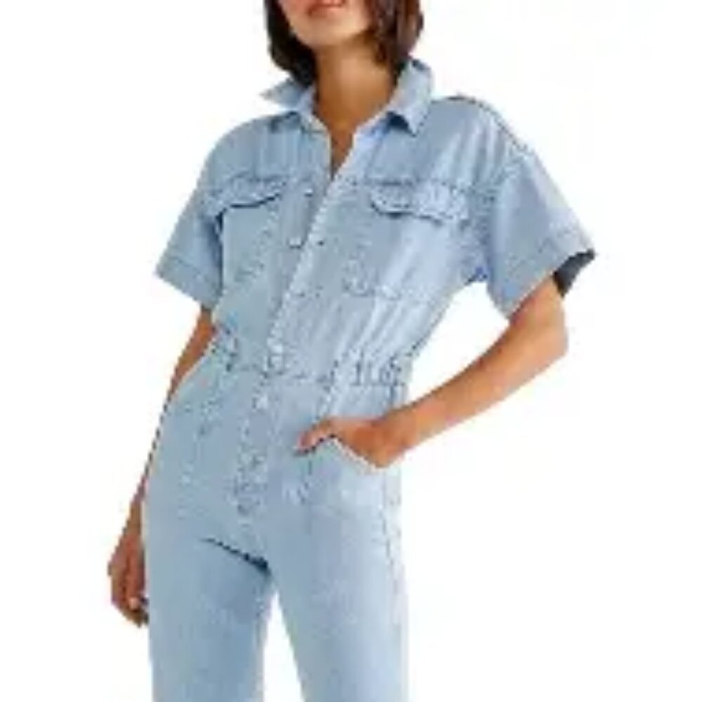 Free People We the free Marci Denim Jumpsuit EUC - Picture 2 of 3